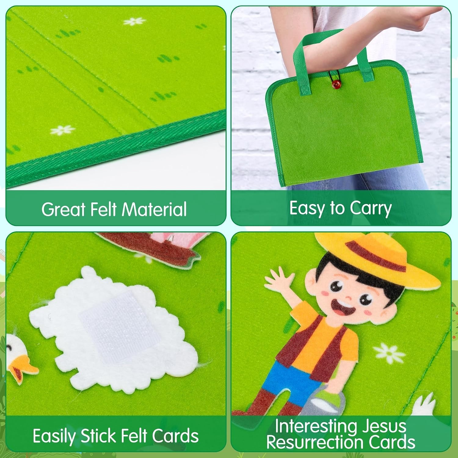 25PCS Farm Animals Travel Felt Board – Portable Educational Storytelling Kit