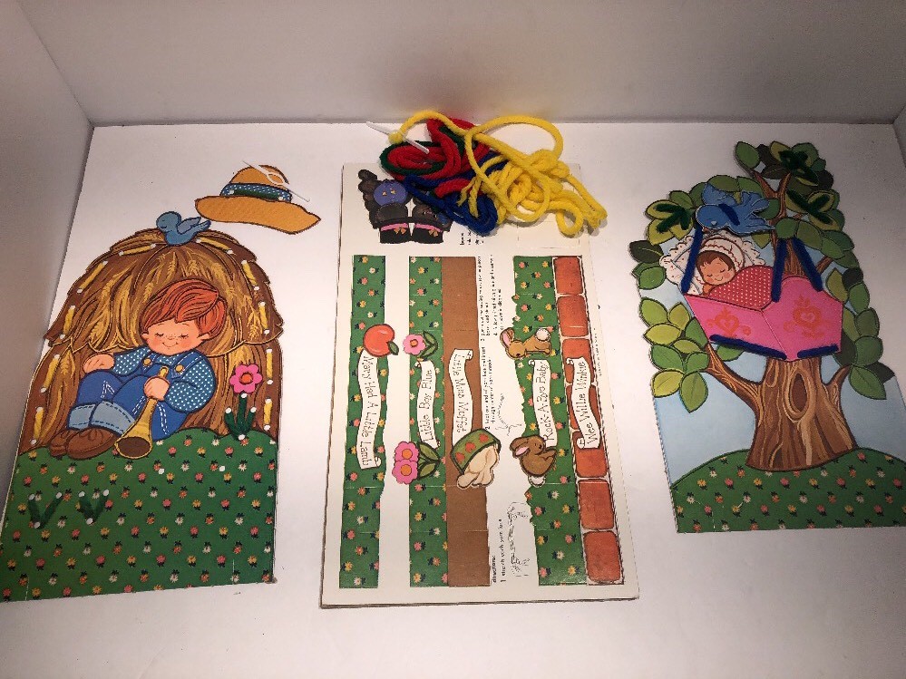 Vintage Holly Hobbie Sewing Cards Nursery Rhymes Lace Ups More.