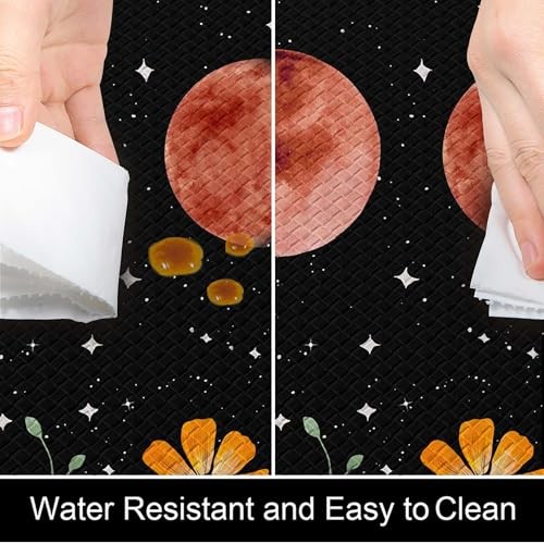 Kitchen Rug Mats for Floor Anti Fatigue Floral Boho Moon Kitchen Rugs Sets of 2