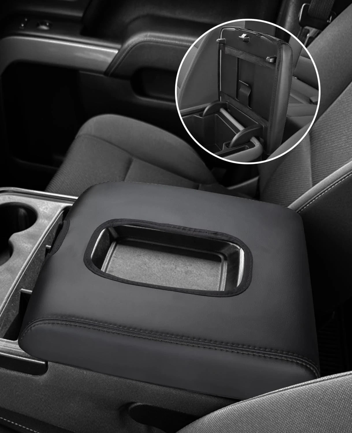 INTGET Center Console Armrest Cover for Chevy Silverado & GMC Sierra Accessories