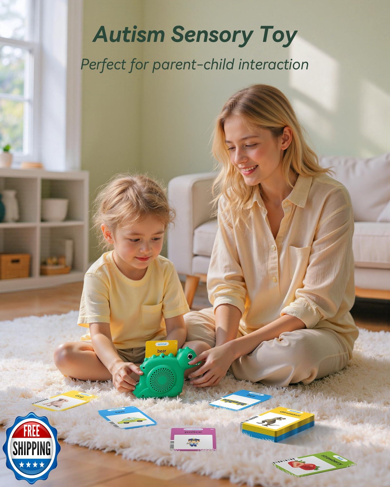 Talking Flash Cards for Toddlers 1-3, Montessori Learning Toys with 224 Words