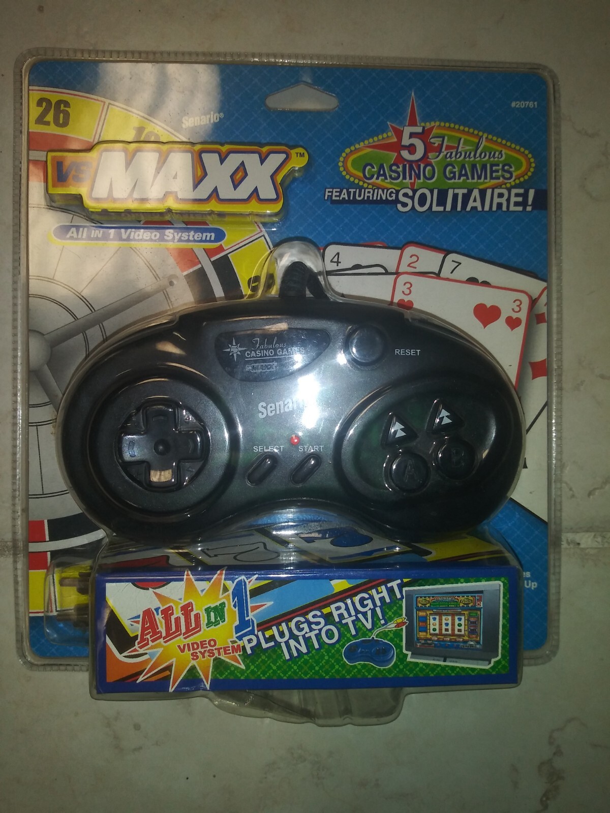 VS Maxx Plug and Play 5 Casino Games All in 1 TV Video Game – Poker Roulette