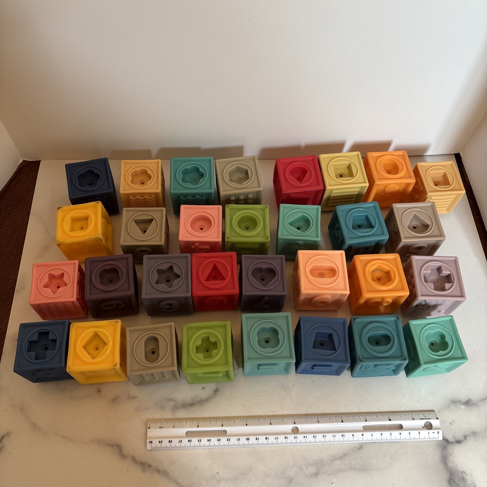 Lot of 30 Soft Building Block Toy Baby Stacking Puzzle Game Educational Sensory
