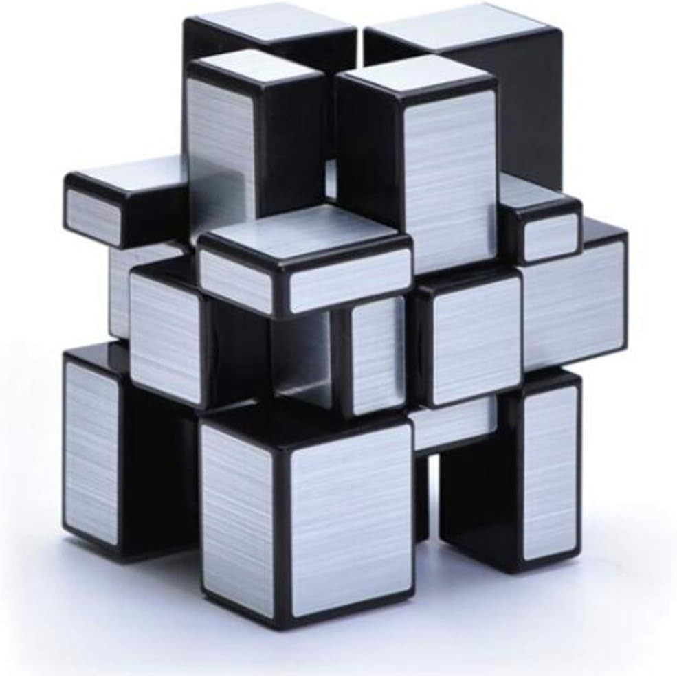 CuberSpeed Mirror Cube 3x3x3 Silver Sticker Magic Cube Black 3×3 Silver Mirror..