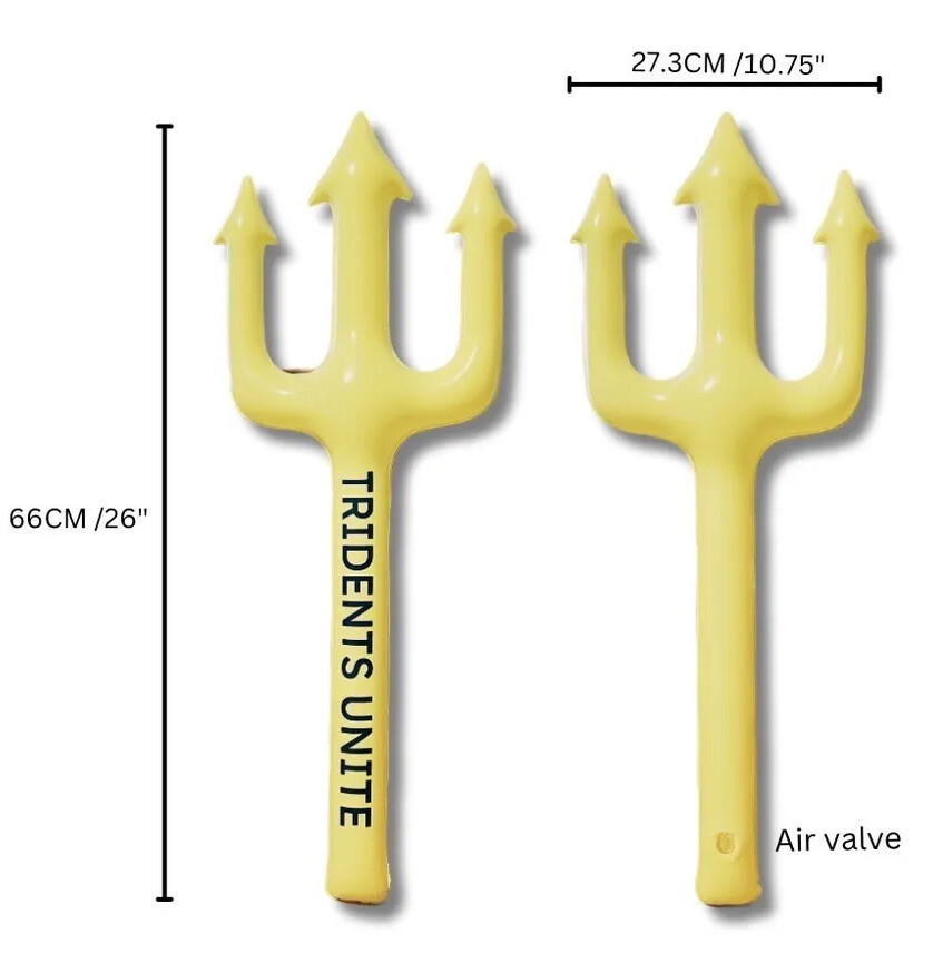 Tridents Unite: The Original Inflatable Fan Trident TM. Yellow Toy Trident 🔱