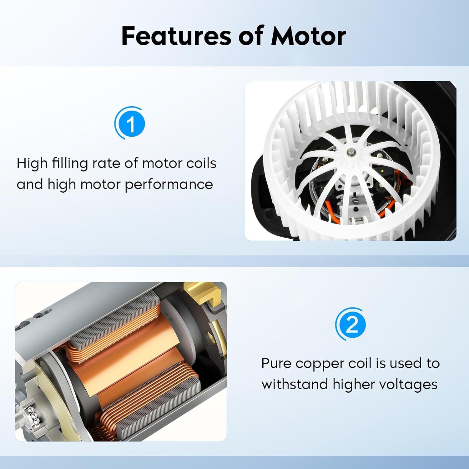 (Front) HVAC Blower Motor w/Fan for 2007-2015 Audi Q7 2004-2010 Volkswagen