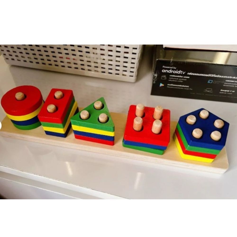 Multi-Color Wooden Puzzle for Kids Educational Montessori Toy Age 1-3 Cognitive