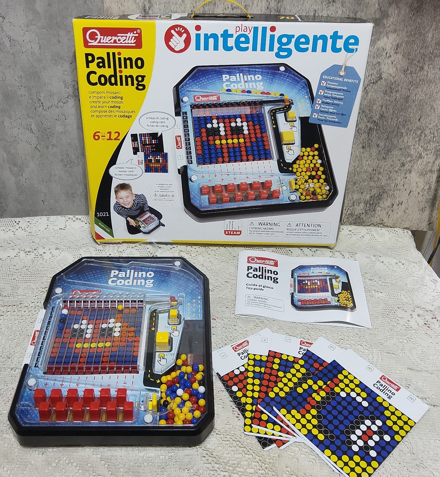Quercetti Pallino Coding STEM Educational Toy Mosaic Game Computational Thinking