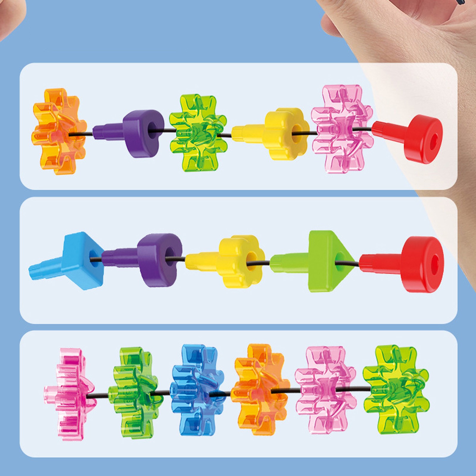 43PC Gear & Peg Board Game Set DIY Construction Stacking Lacing Toys for Age 3+