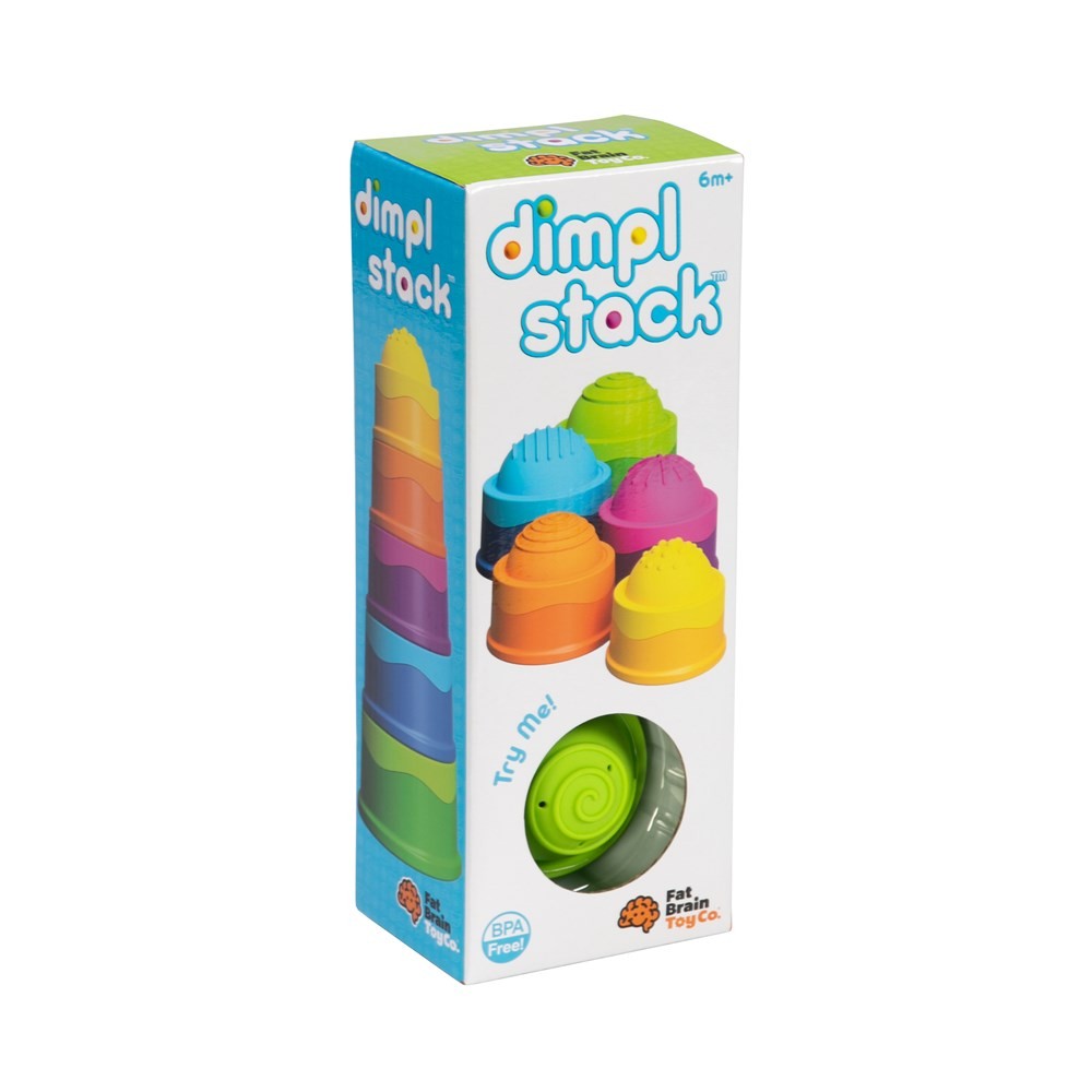 Fat Brain Toy Co Dimpl Stack for 6m+ Baby/Infants BPA Free Silicone Stacking Toy
