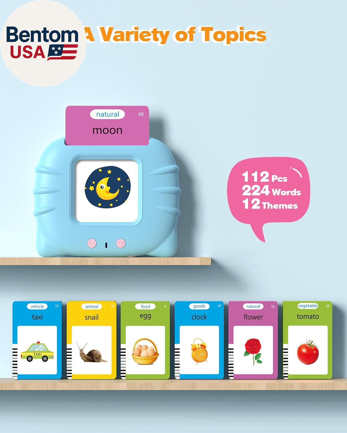 Talking Flash Cards for Toddlers 1 2 3 4 Year Olds, Montessori Language Learning