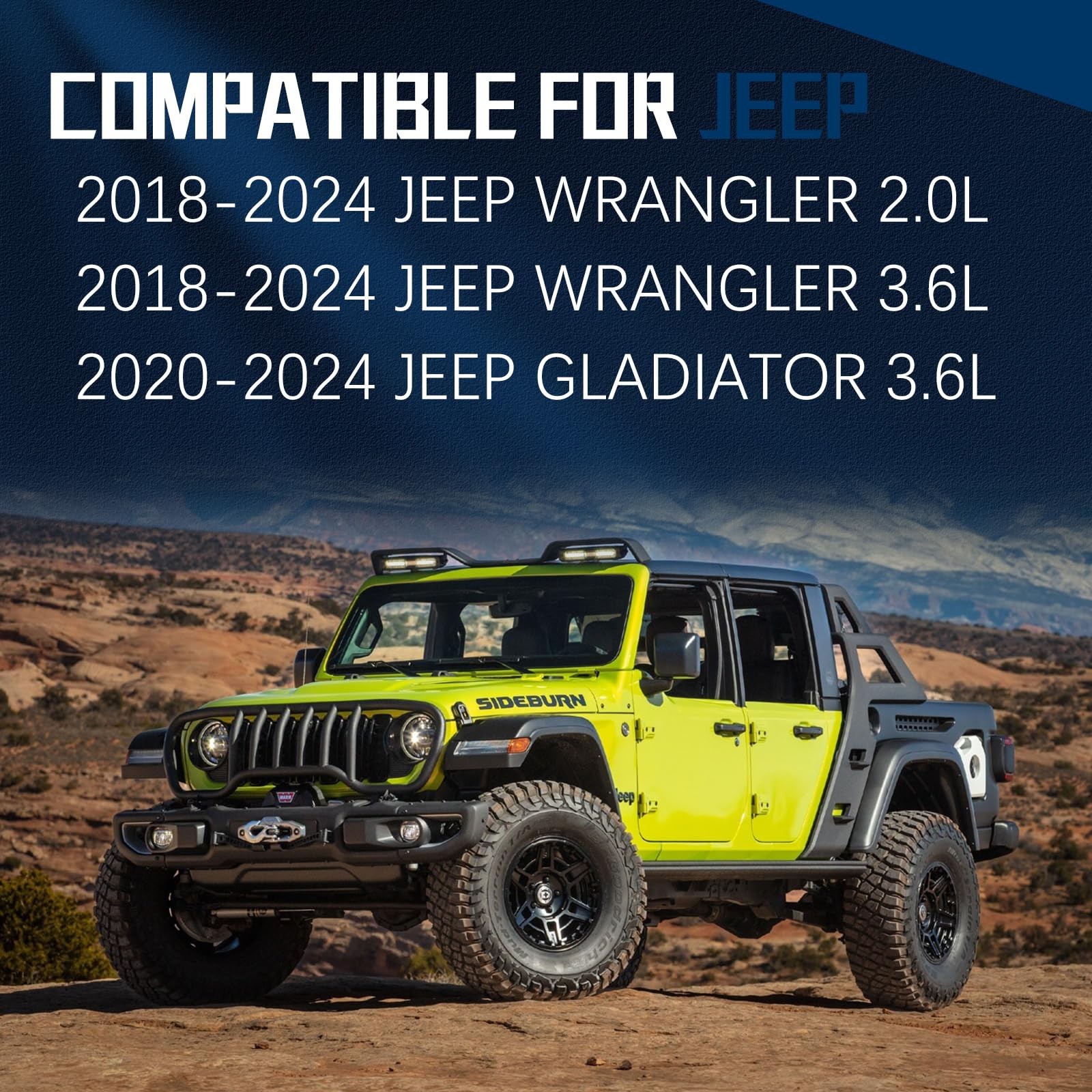 Engine Air Filter Compatible With 2018-2024 Jeep Wrangler 2.0L/3.6L 2020-2024 Je