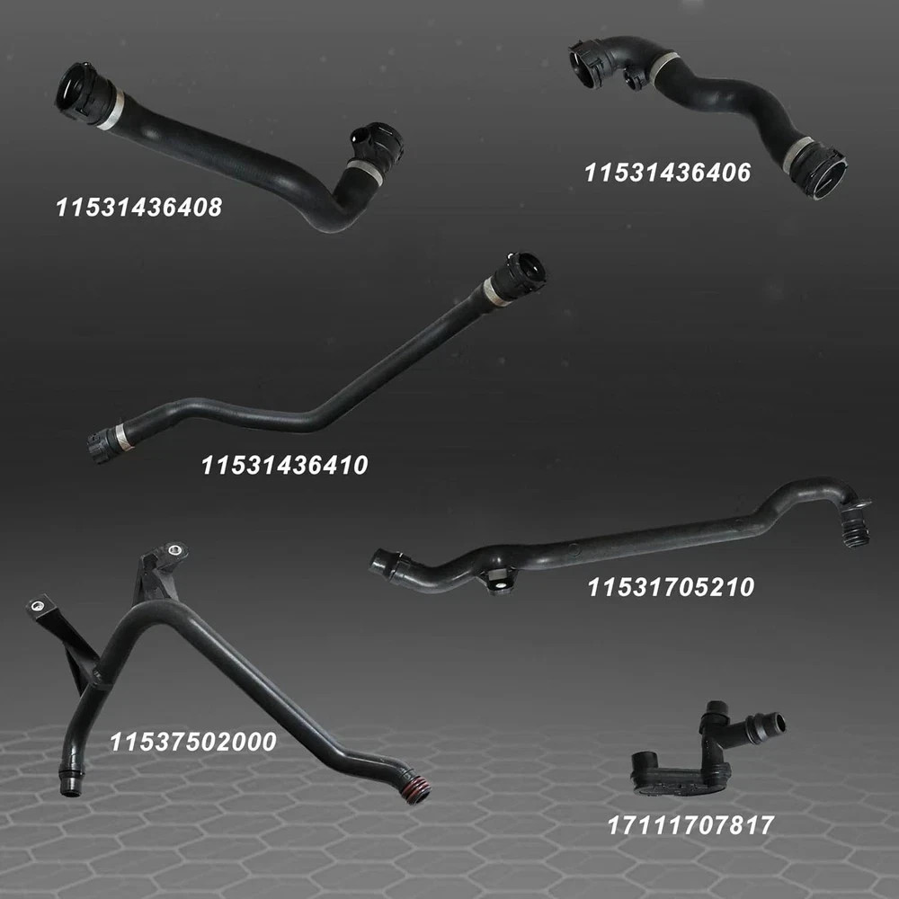 7Pcs Set Expansion Tank Coolant Radiator Hose Kit Compatible with BMW