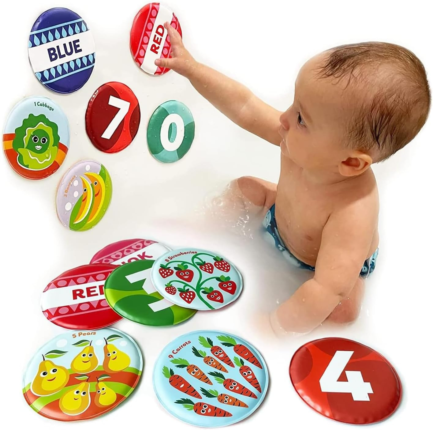 Floating Baby Flash Cards for Bathtub – Learn Numbers, Counting and Colors – Edu