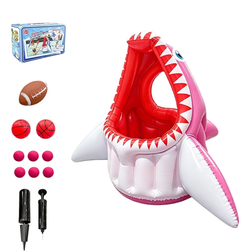 Easter Inflatable Shark Rings Interactive Game Sport Funny Toy For Backyard Pool