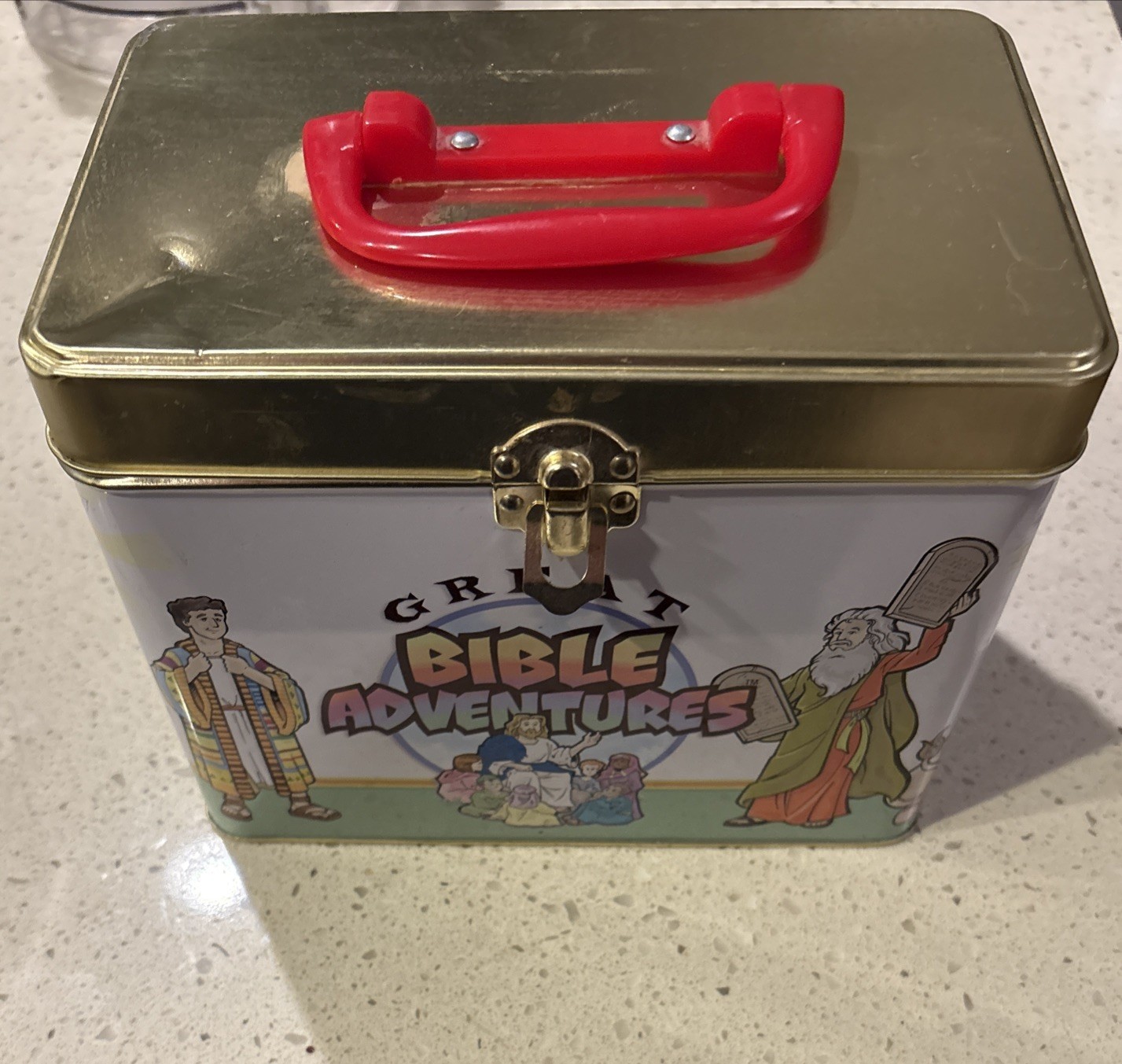 Great Bible Adventures Tin Box w/ Bible Fun Cards Sunday School Some Sealed