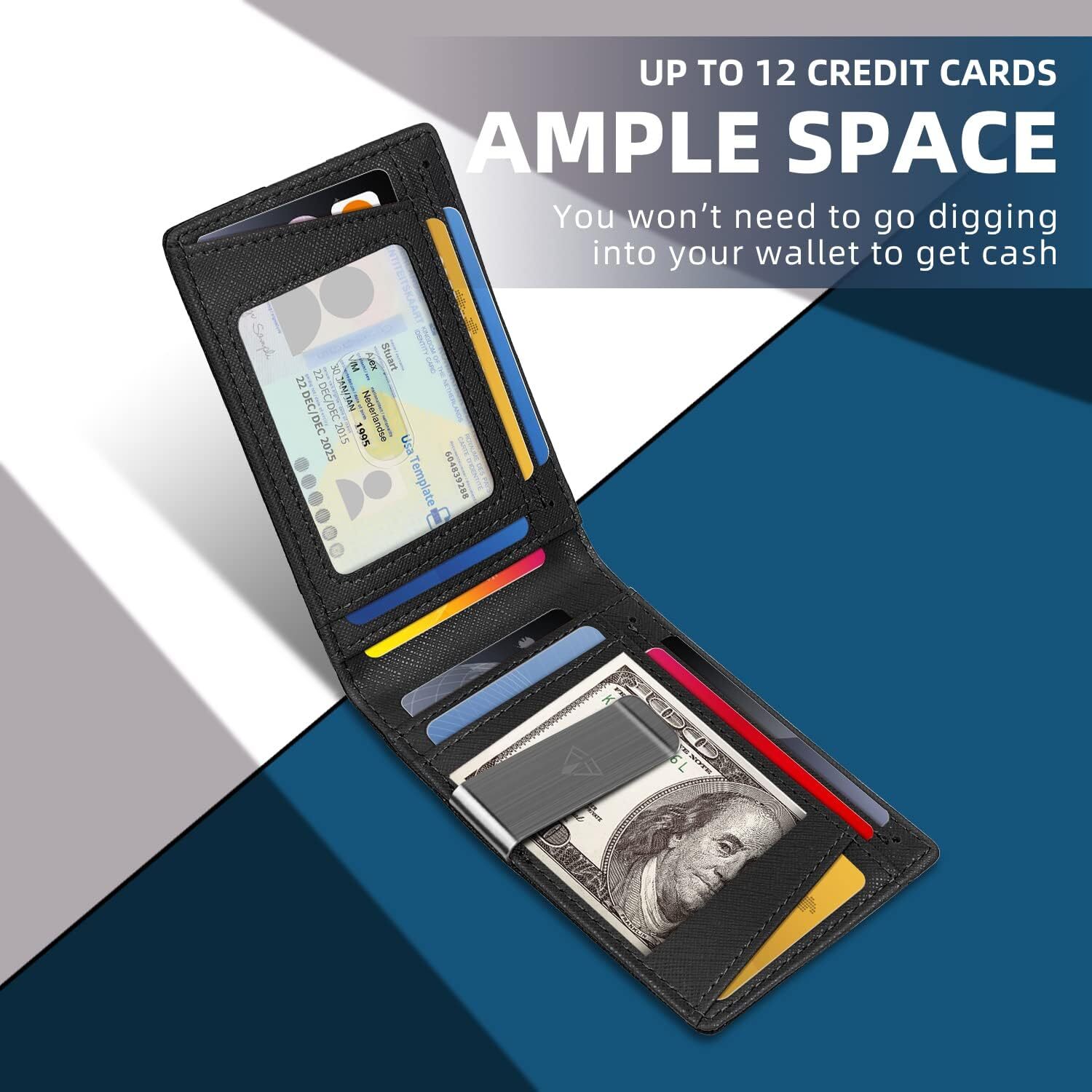 Slim Minimalist Front Pocket RFID Blocking Leather Wallets for Men and Women |