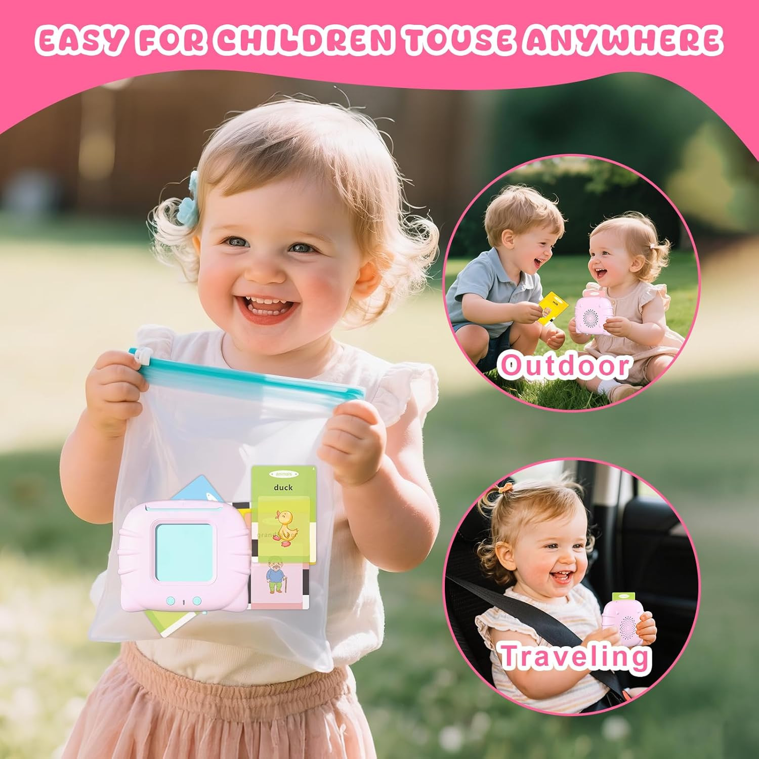 Toddler Talking Flash Cards for 1 2 3 4 5 Year Old Boys and Girls – Language Sen