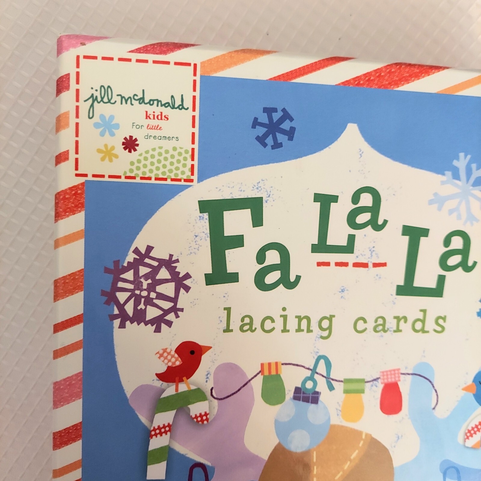 Fa La La Lacing Cards Kids Craft Hand Eye Coordination Christmas Holiday 2014