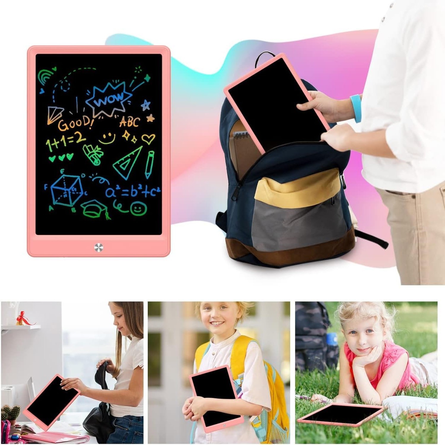 BUKEBU LCD Writing Tablet Doodle Board,10.5 inch Colorful Drawing Pad,Electro…