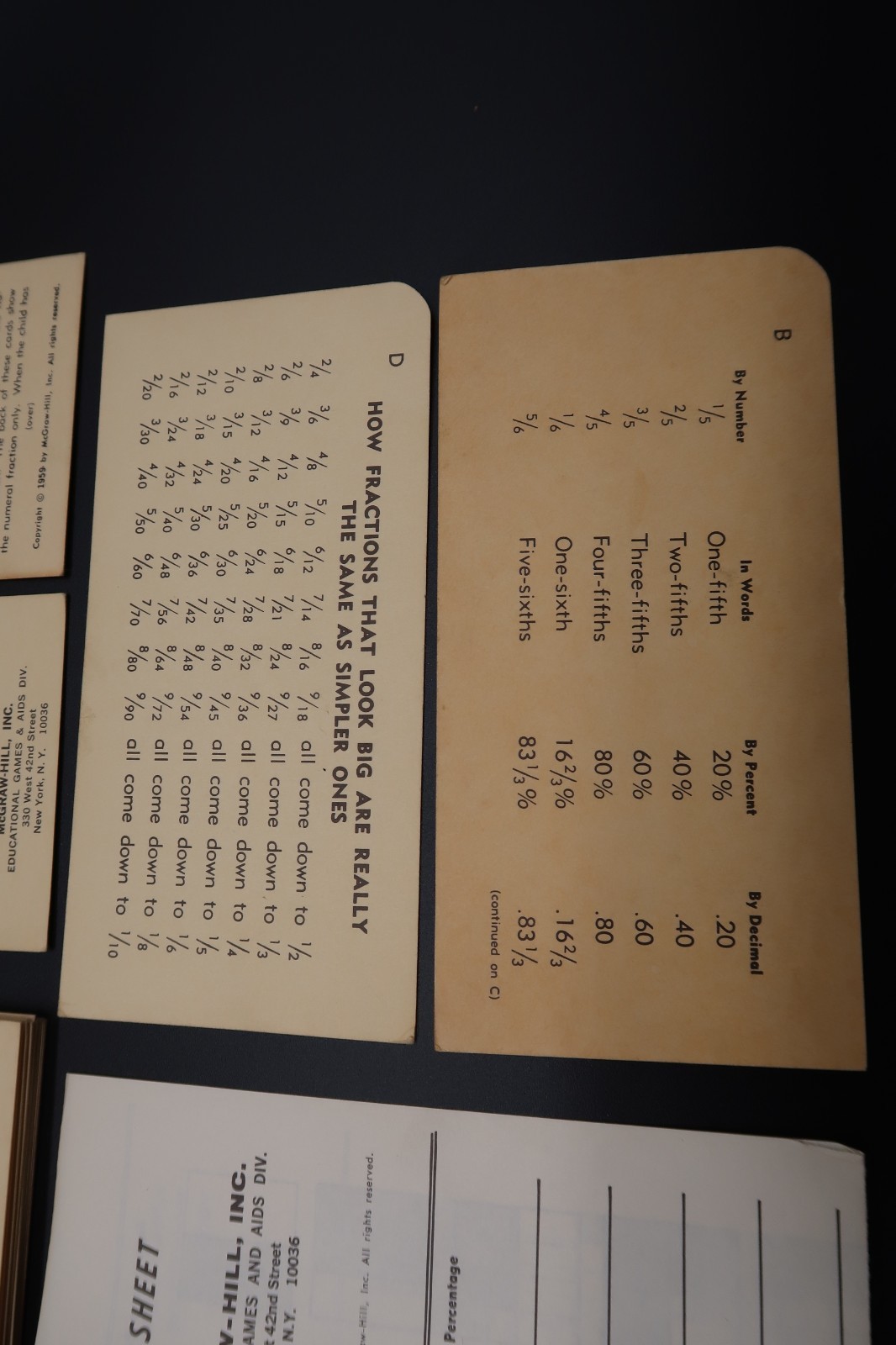 Fractions Flash Cards Learn Parent Teacher Numbers Math Arithmetic Home School