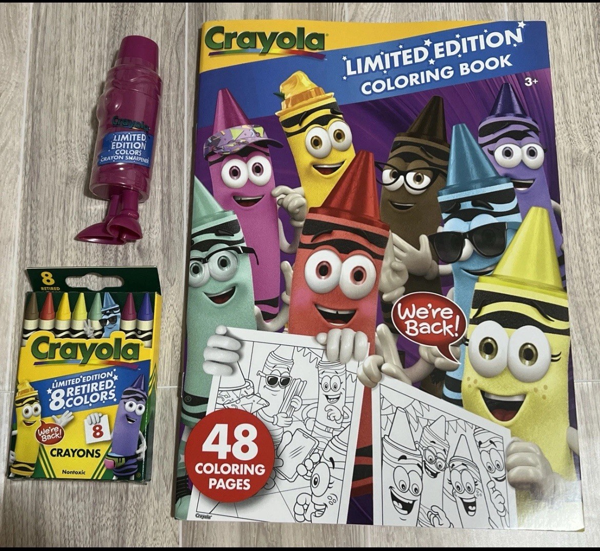 Crayola Limited Edition 8 Retired Crayons, Coloring Book & Mulberry Sharpener