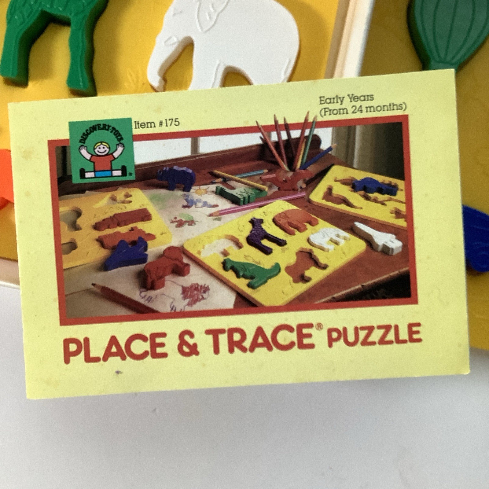 Vintage Discovery Toys Place And Trace Puzzle And Stencil Set From 1984