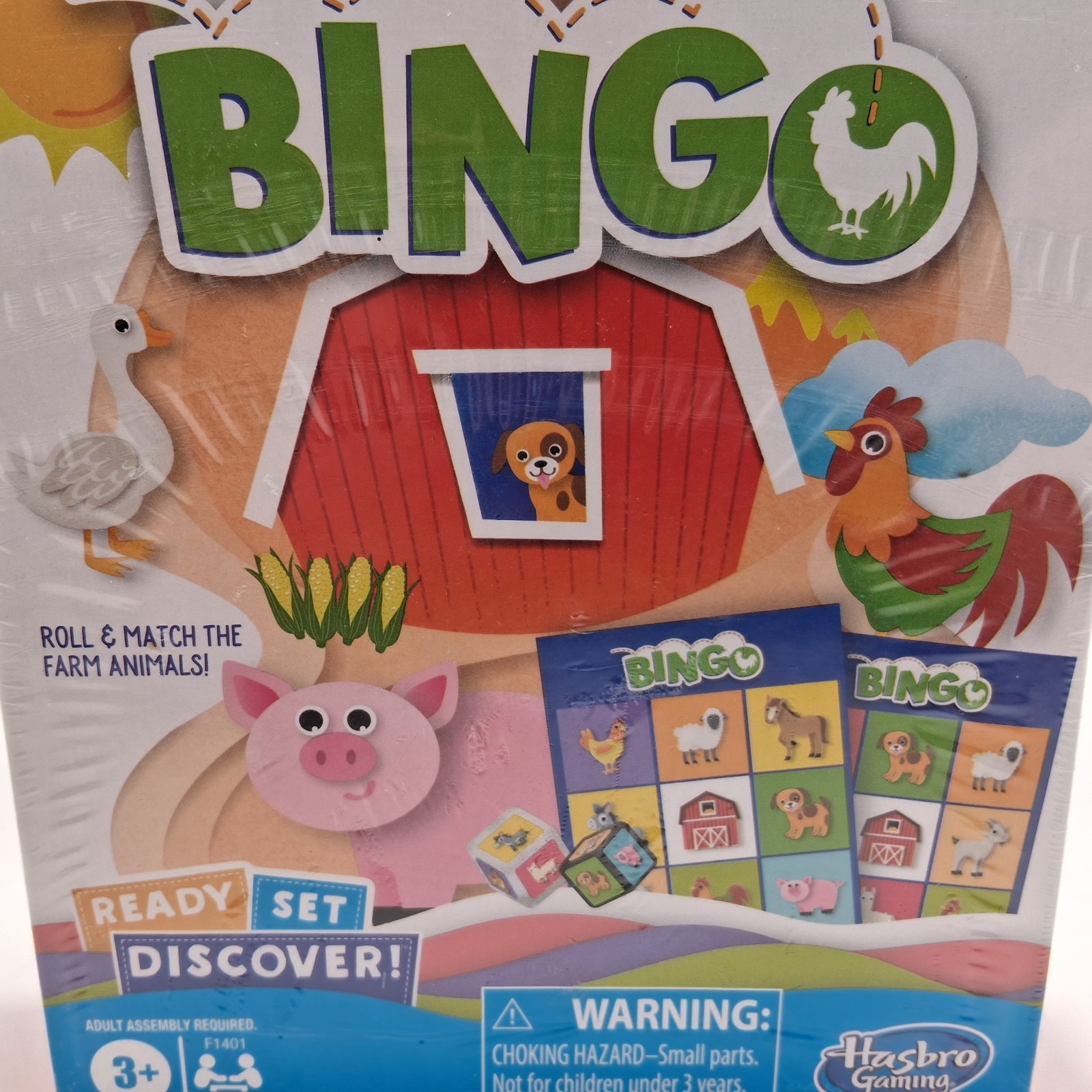 Hasbro Gaming Bingo Game Farm Animals 2020 Ready Set Discover! Brand New