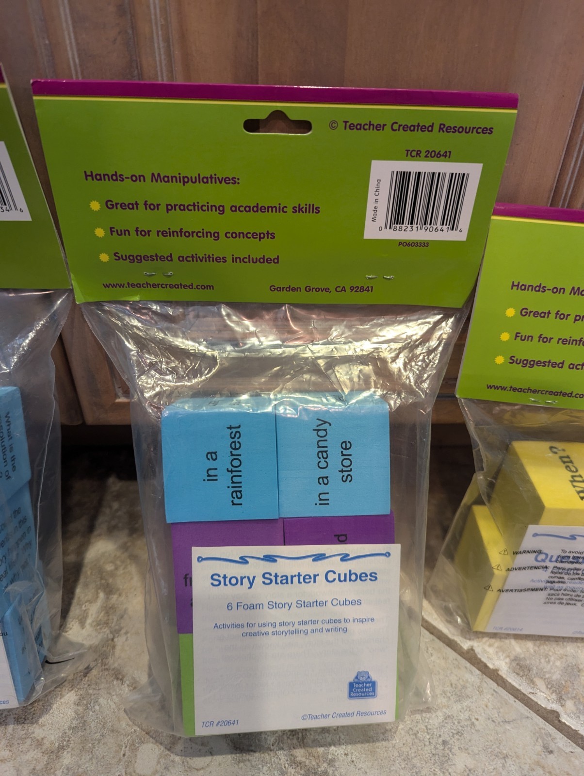 Teacher Created Resources Classroom Reading/Story Starter Foam Cubes 3 pack