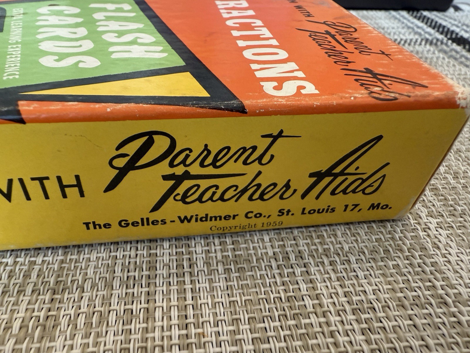 Fractions Flash Cards Learn With Parent Teacher Aid Numbers Math Arithmetic 1959