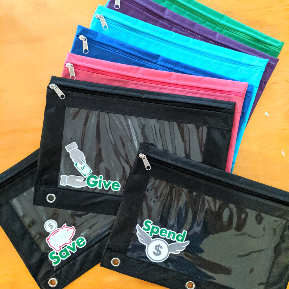 Money Management for Kids finance education envelope pouch save spend give