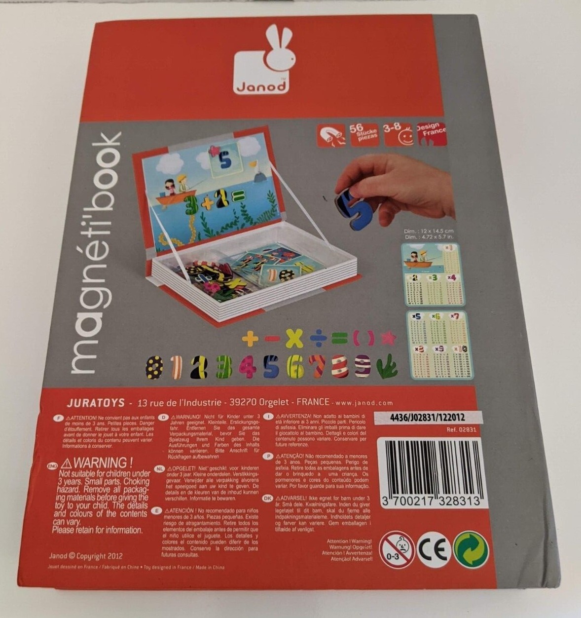 Janod Magnetibook 1.2.3. Magnet Numbers Multiplication Number Recognition
