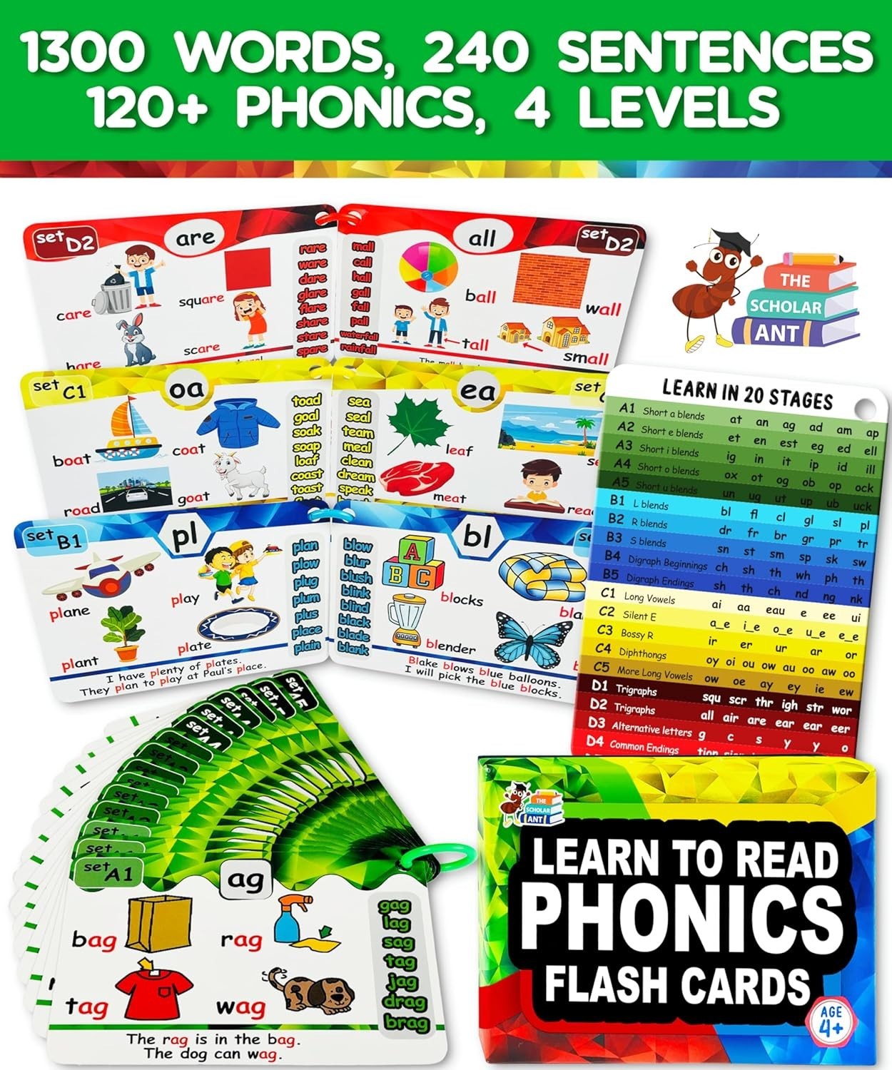 Quality Phonics Flash Cards with Spaced Repetition for Early Readers