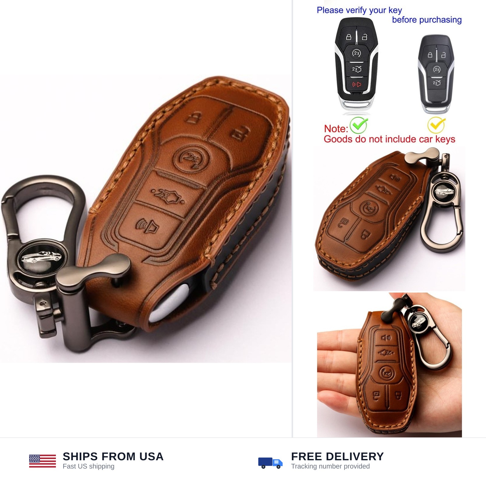 Key Fob Cover Compatible with Ford Fusion F-150 Edge Explorer Mustang Lincoln…