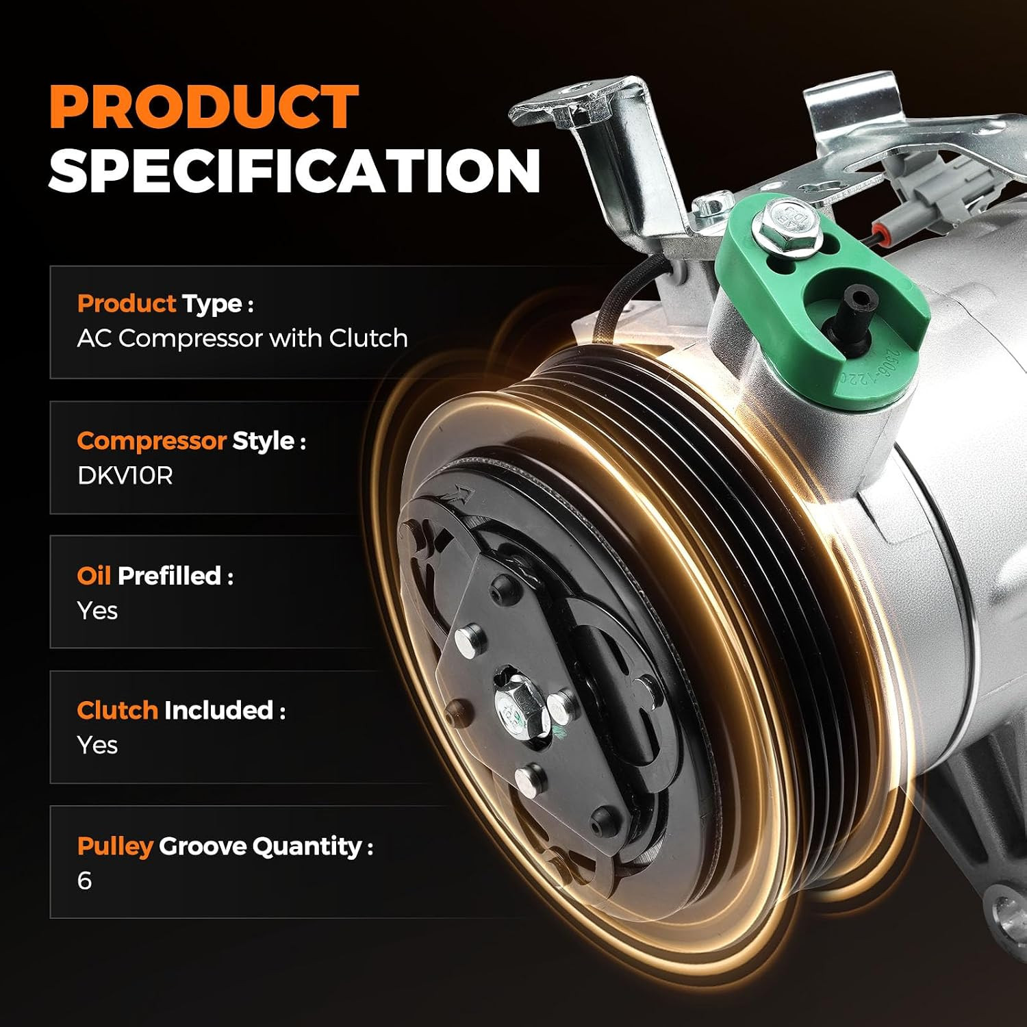 AC Compressor Compatible with Subaru Crosstrek 2016-2017 2.0L,Forester 2014-2018
