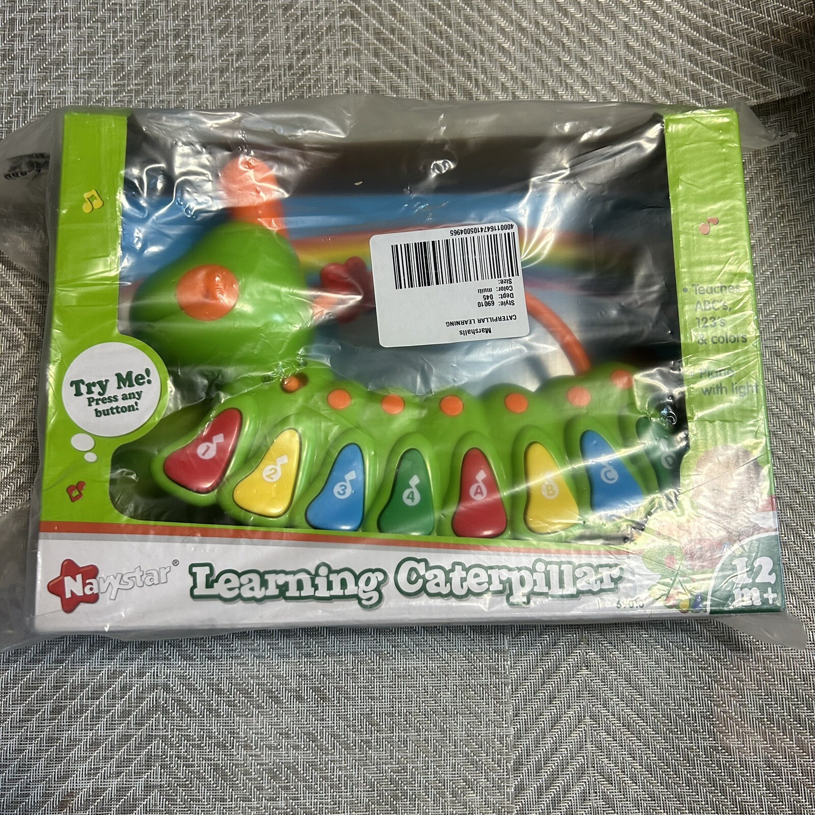 Navystar Learning Caterpillar 12M+ Teaches ABC’s 123’s & Colors Piano with Light