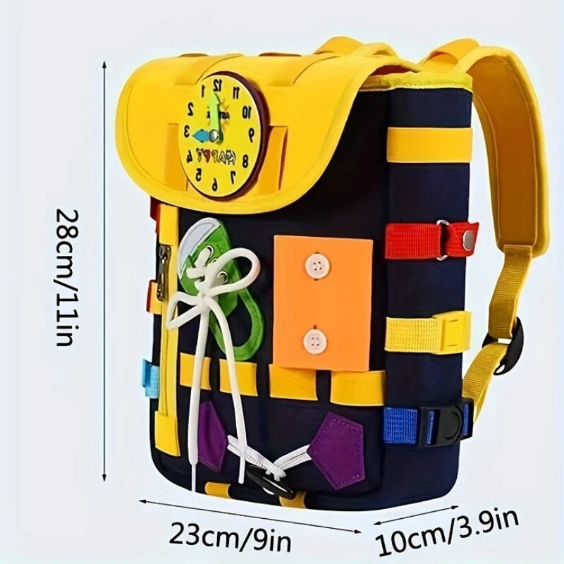 Montessori Busy Board Toddler Backpack: Sensory Toys for Motor Skills