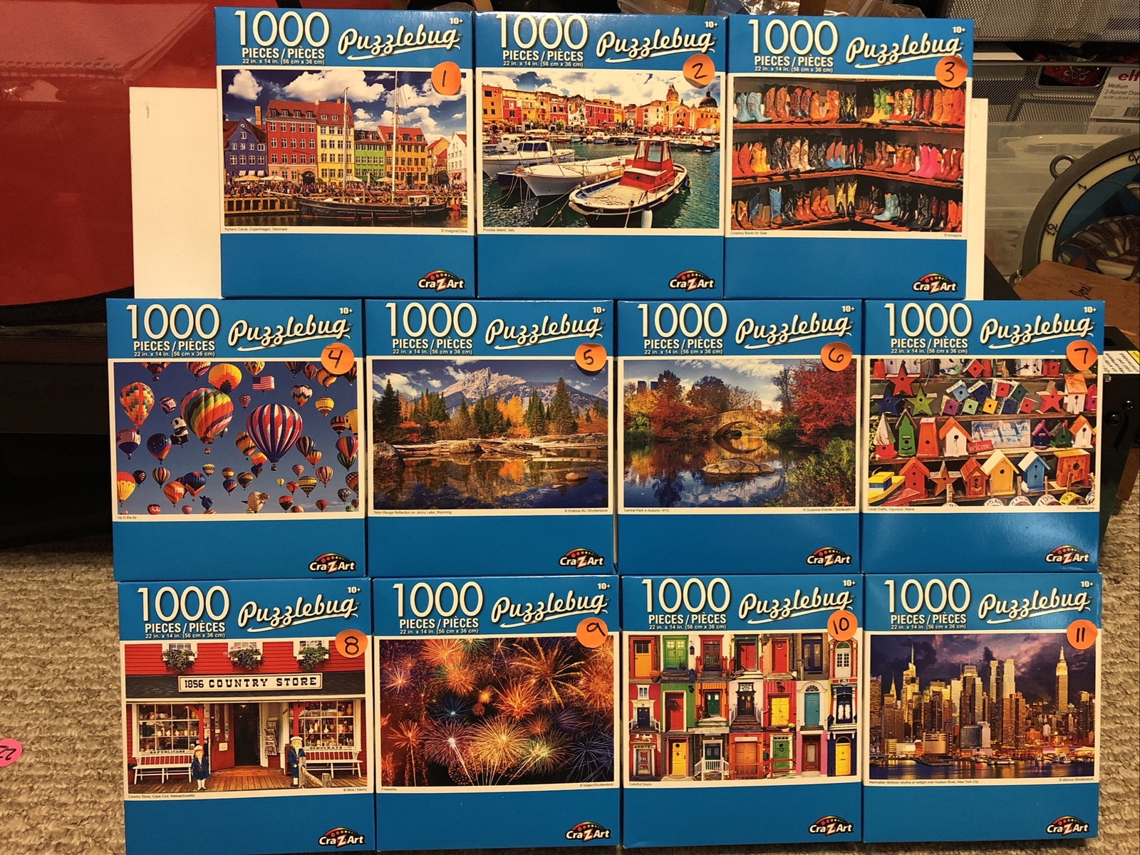 NIB Puzzlebug 1000 Piece Jigsaw Puzzles, Bird Houses Boots Landscapes You Pick!