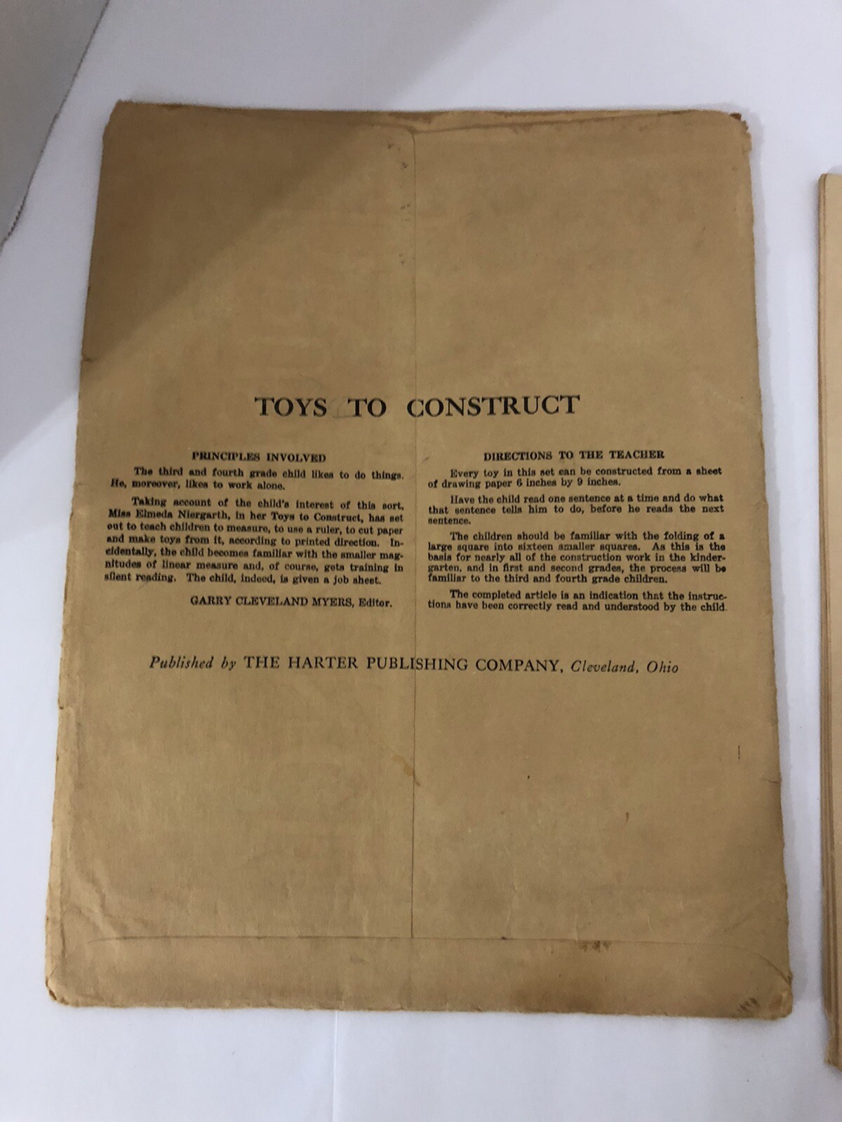 VTG Toys To Construct 3rd & 4th Grade Toy Art Projects Harter USA Homeschool