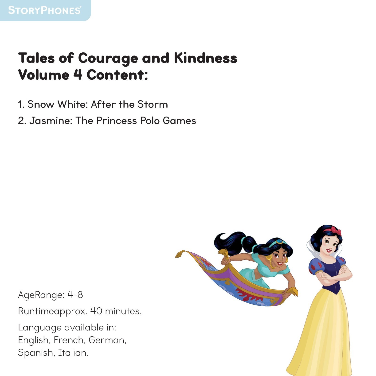 StoryPhones Story Shield Tales of Courage and Kindness Volume 4 Disney Princess