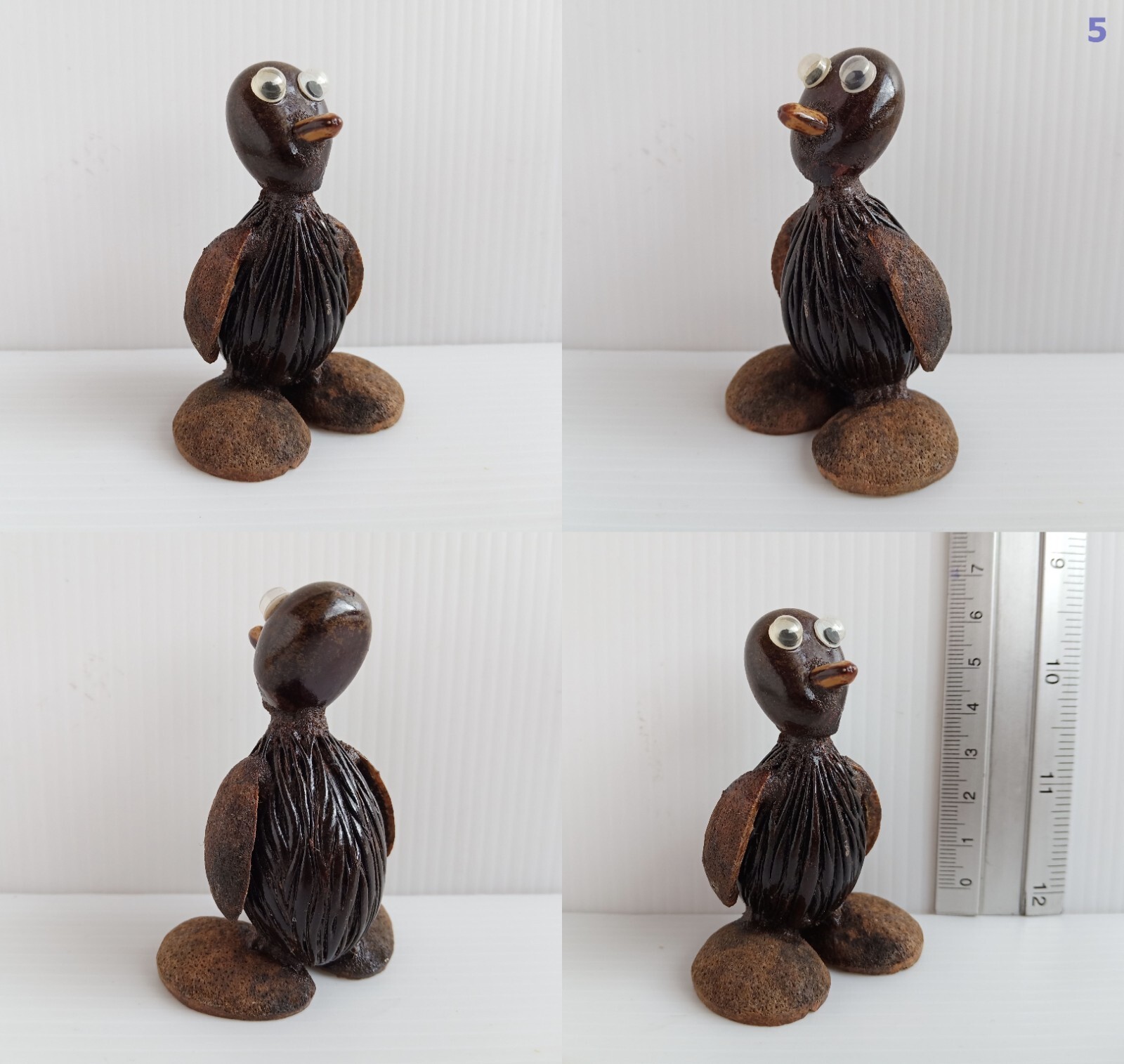 Tiny Coconut Shell Animals Sculpture – Eco-Friendly Desk Decor