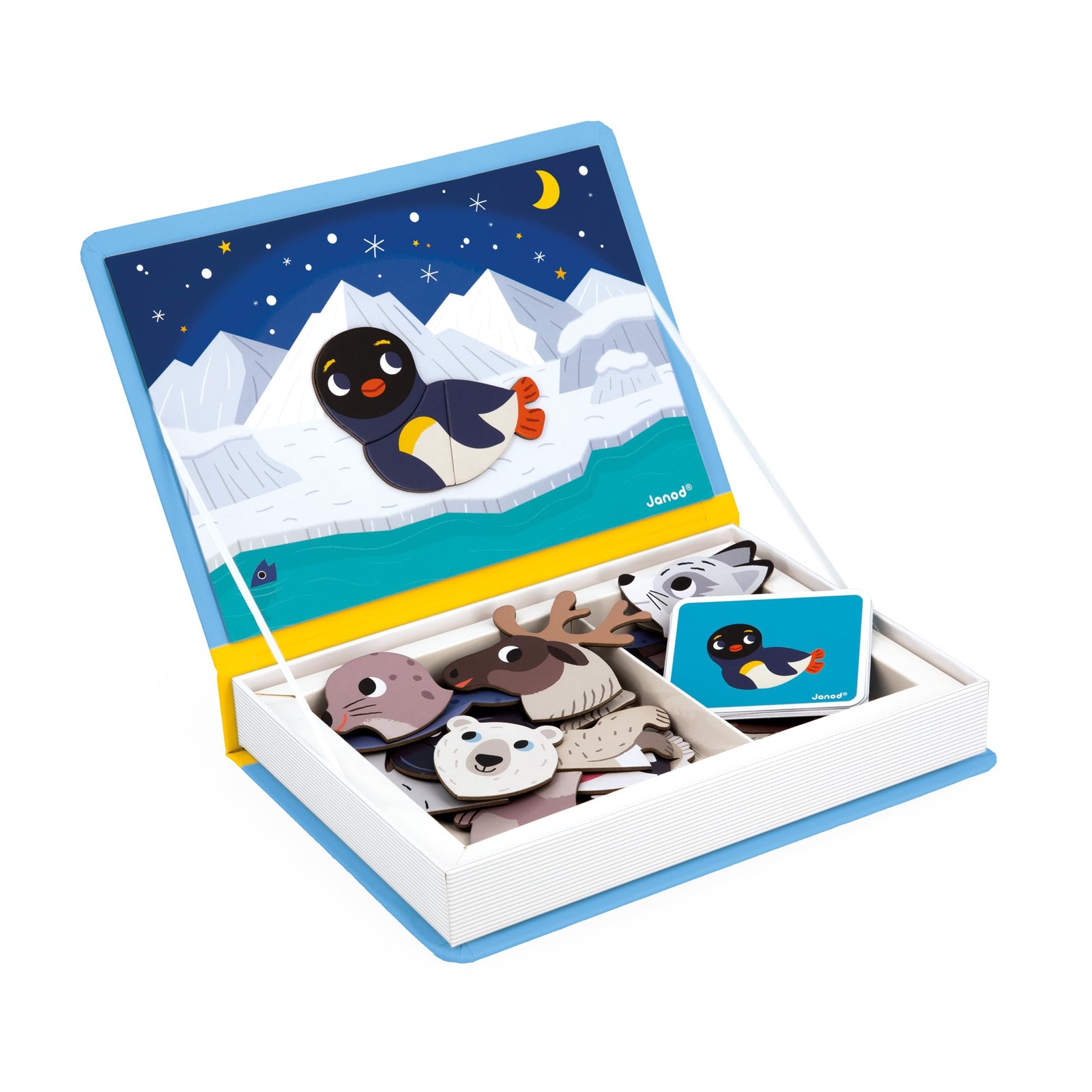 Janod – Magnéti’Book Arctic Animals – 30-Magnet Educational Game with 10 Mo
