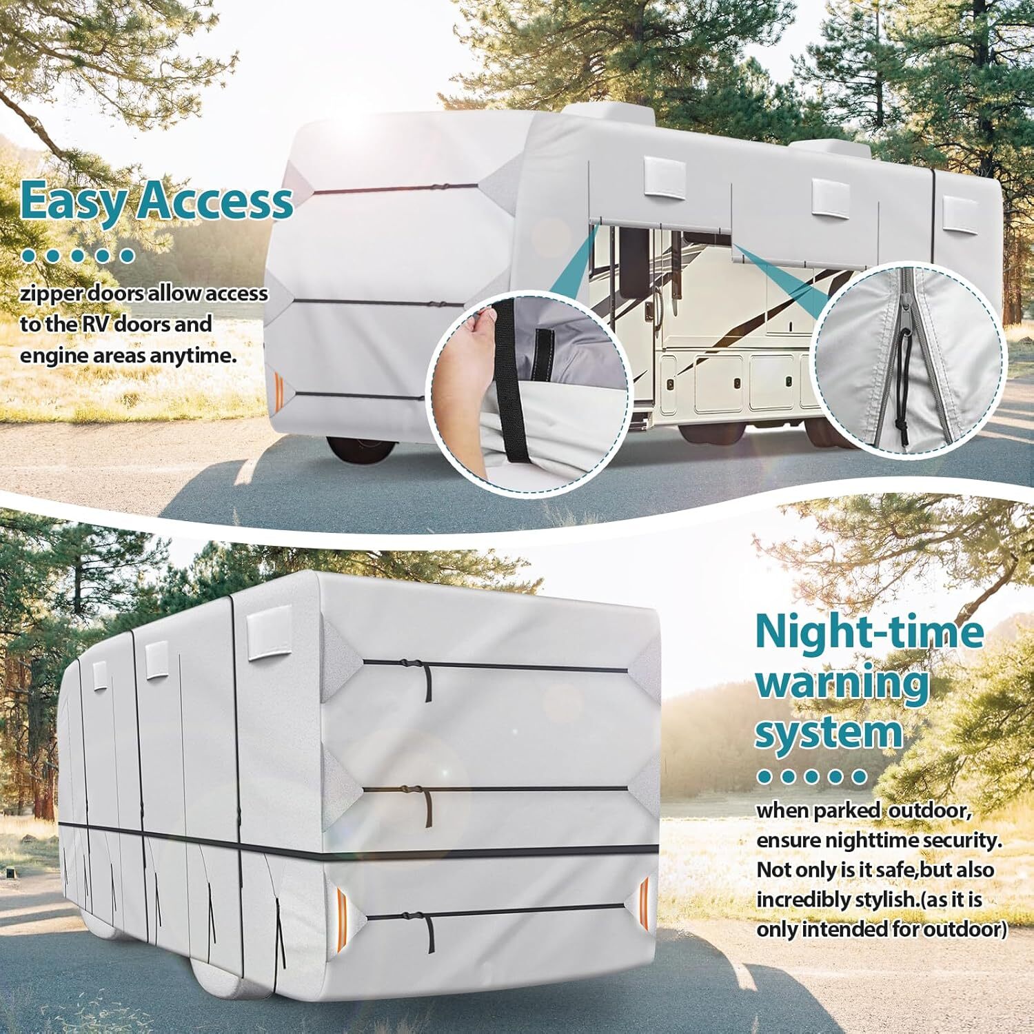 420D Top Class A RV Cover Fits 37′-40′ Waterproof Rip-Resistant Anti-UV