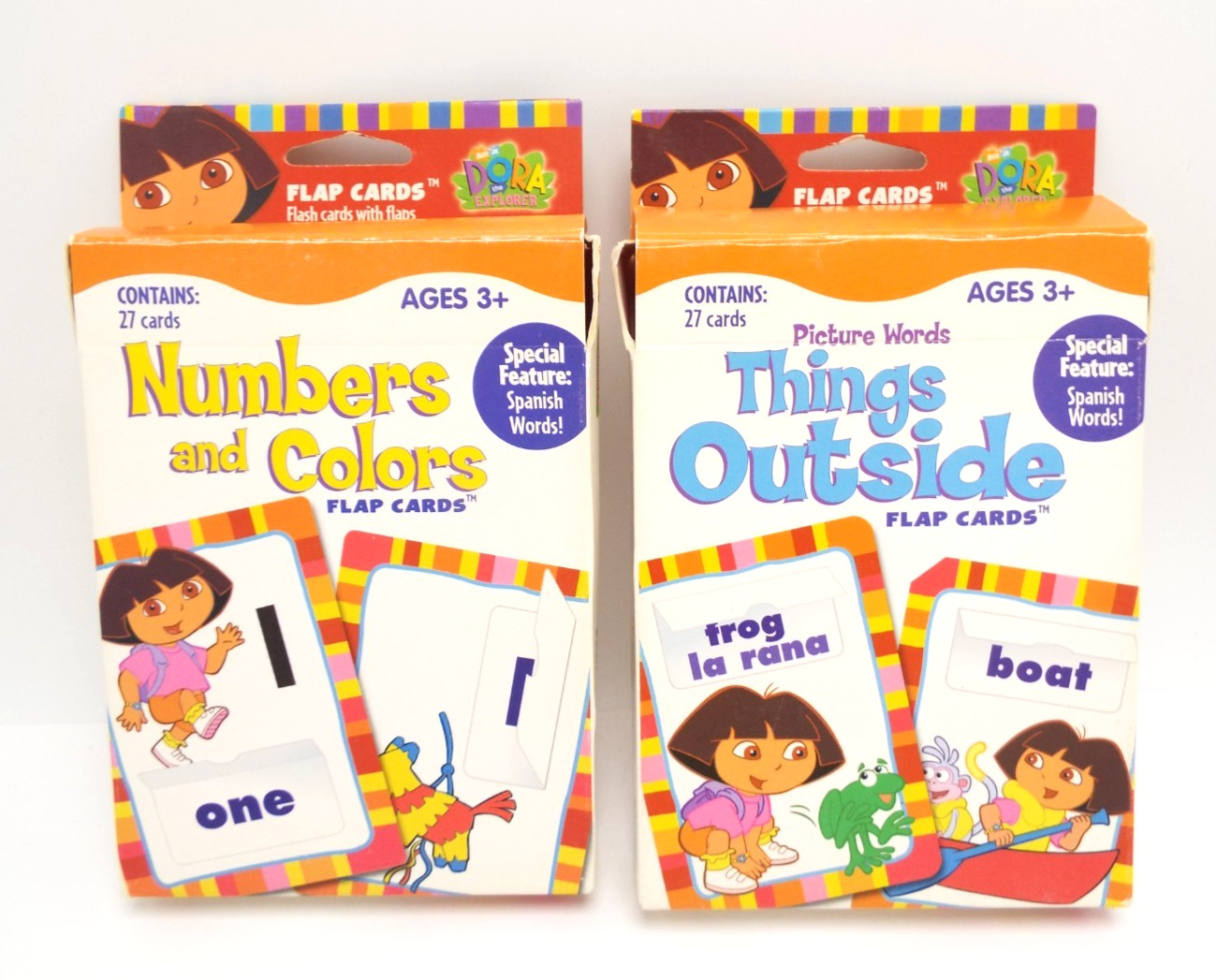 Dora the Explorer Numbers and Colors & Things Outside Words Flashcards W/Flaps