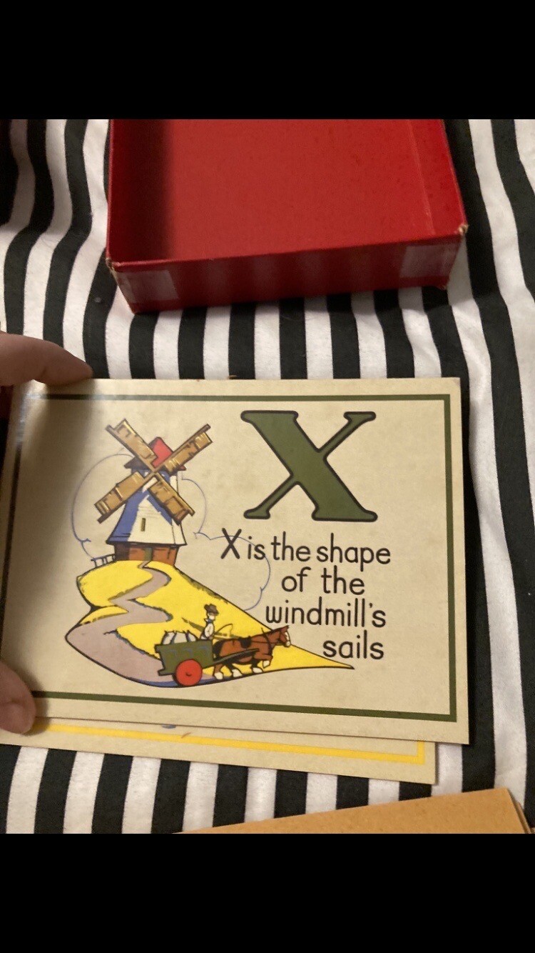 Cards Set Lot Alphabet Learning Vintage Cute Unique Rare Educational