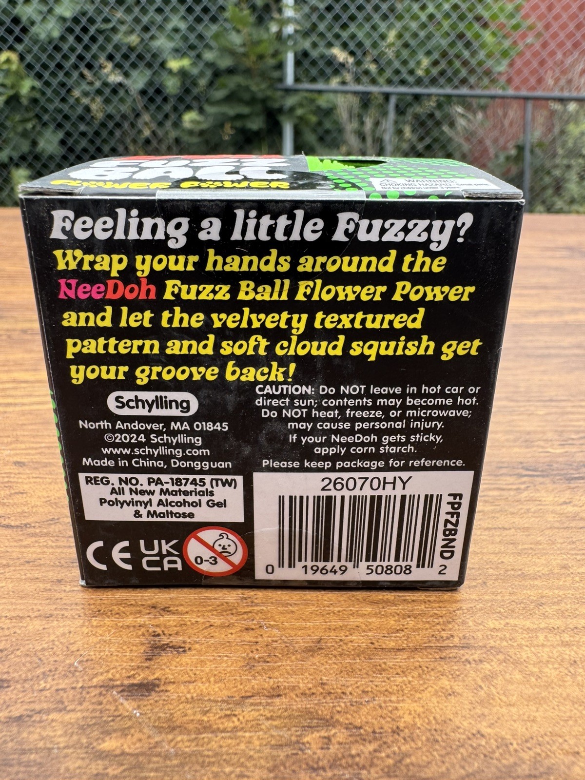 Schylling NeeDoh Fuzz Ball Flower Power Velvet Squeeze AUTHENTIC Green Edition