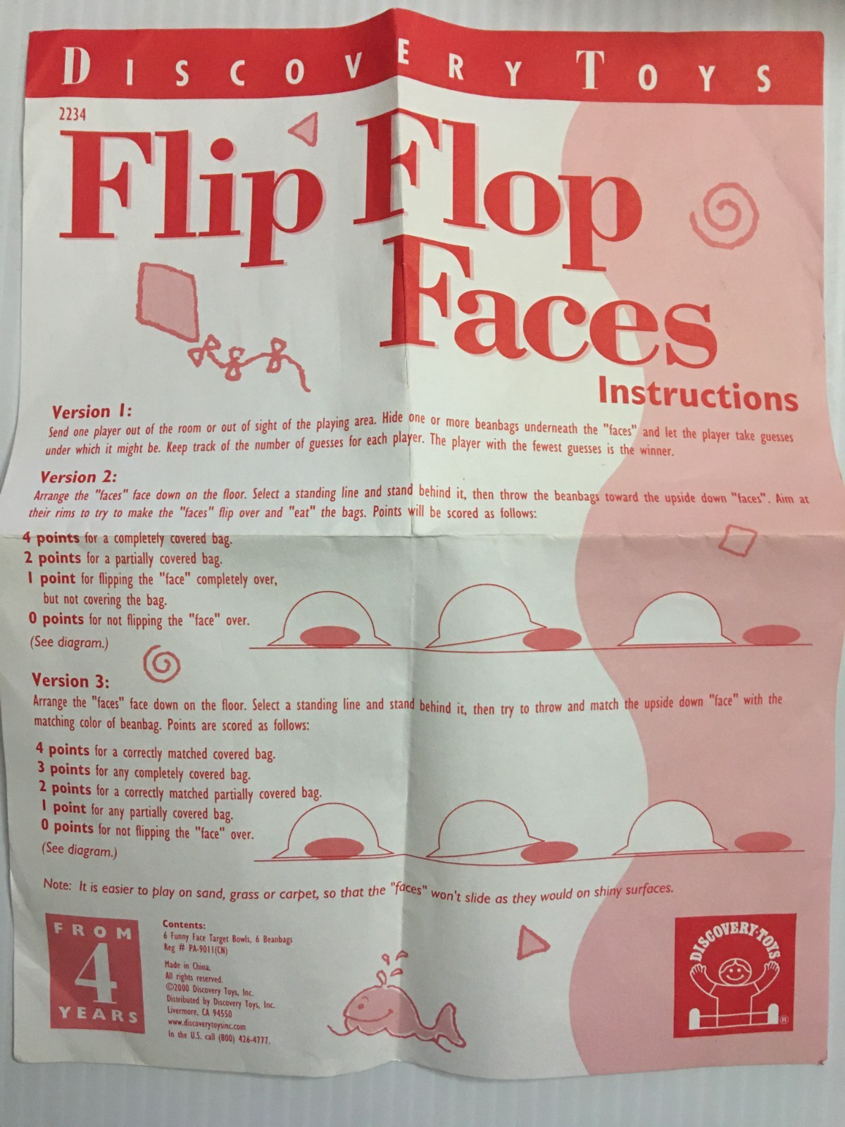 Flip Flop Faces Vintage Game 2000 Beanbag Toss Discovery Toys Feelings Emotions