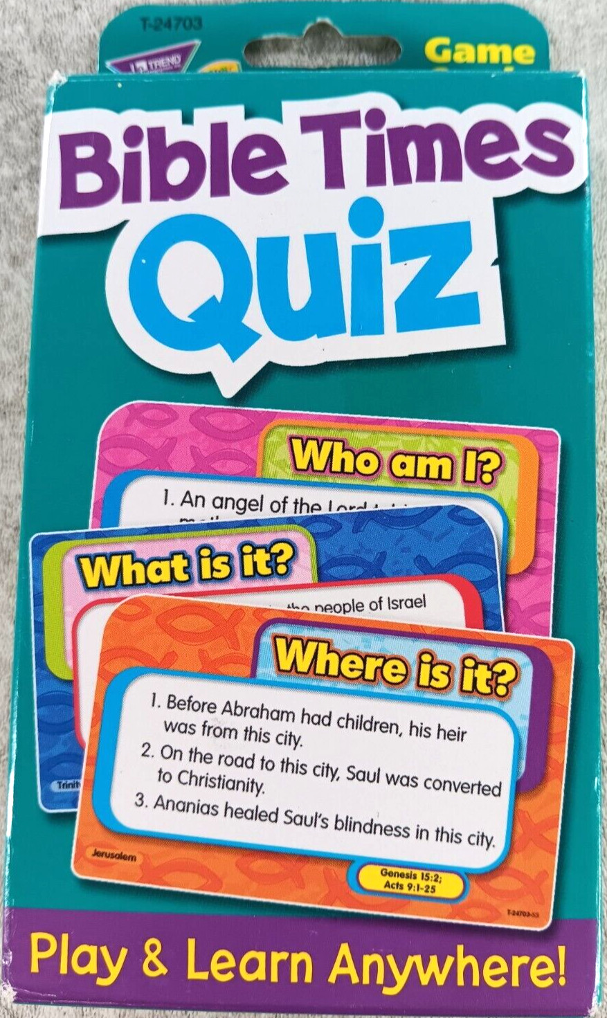 Bible Times Quiz Challenge Card Game T-24703 By Trend Enterprises