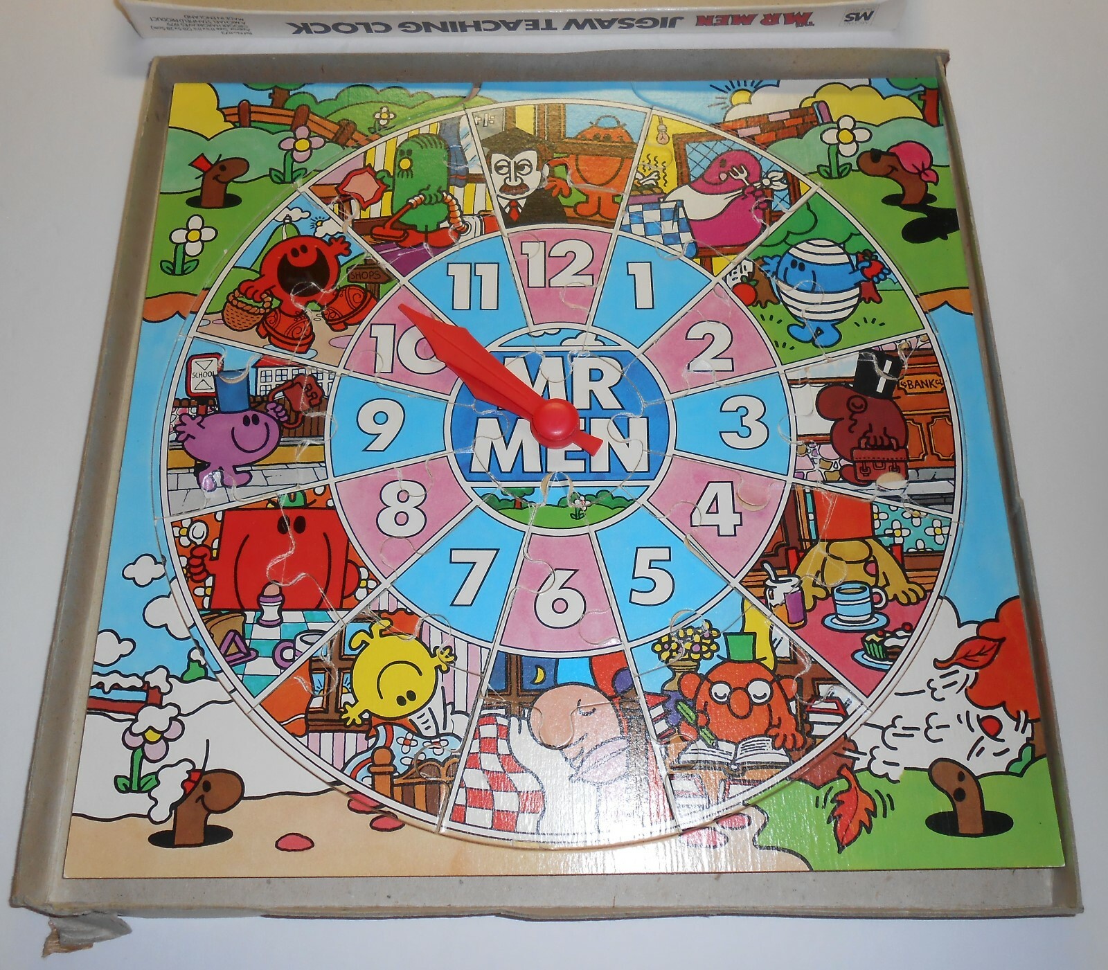The MR. MEN Jigsaw Teaching Clock #1173 by Michael Stanfield, 1979