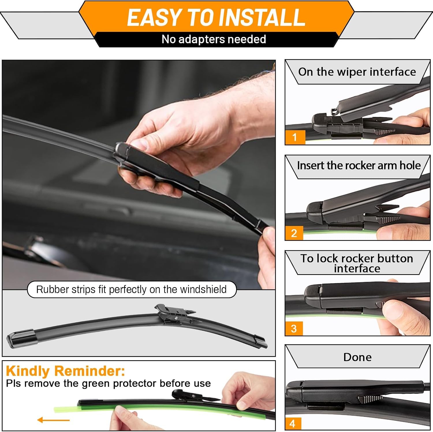 AUTOBOO Windshield Wipers 20+20+12 for Ford Escape 2008-2012